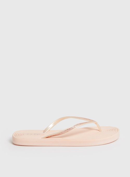 Pink Sparkle Flip Flops  L