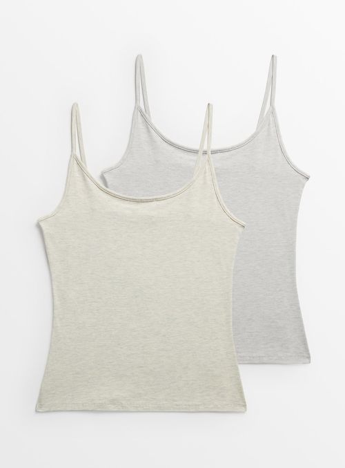 Grey Marl Cami Vest Tops 2...