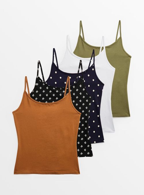 Plain & Polka Dot Cami Vest...