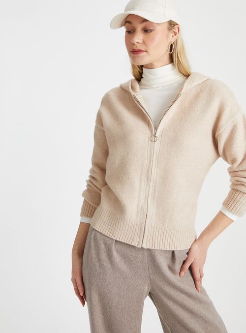 Stone Knitted Zip-Through...