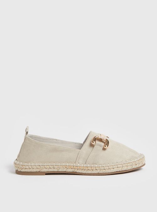 Cream Buckle Espadrille Shoes...