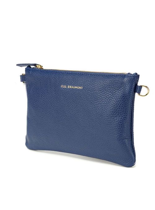 ELIE BEAUMONT Navy Pouch Bag...