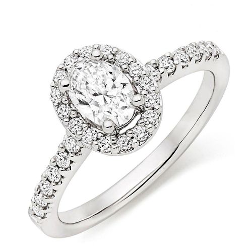 Platinum Diamond Oval Cut...