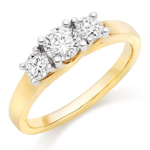 18ct Yellow Gold Diamond Three Stone Ring