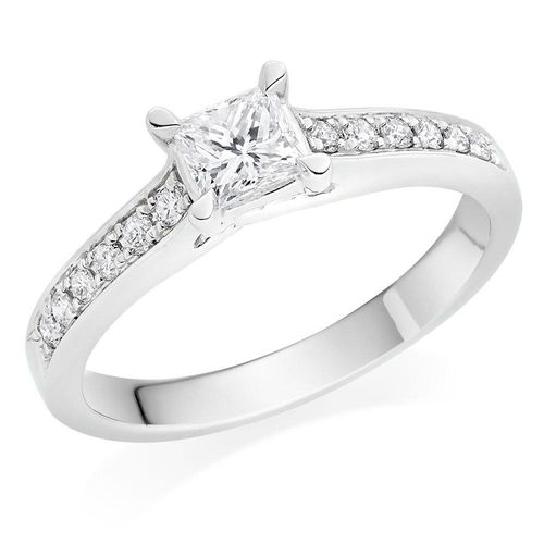 Platinum Diamond Princess Cut...