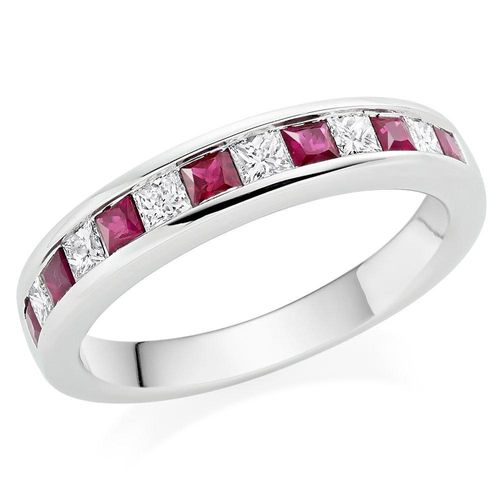 18ct White Gold Diamond Ruby...