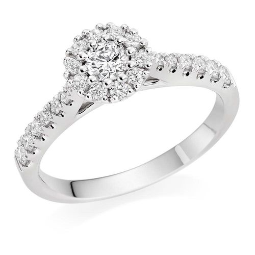 Platinum Diamond Halo Ring