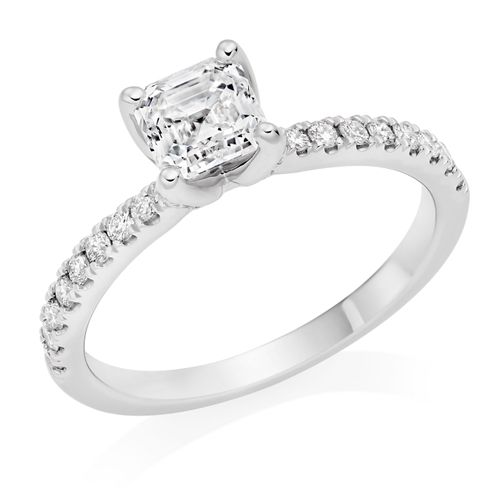 Royal Asscher Caroline Platinum Diamond Royal Asscher Cut Solitaire Ring