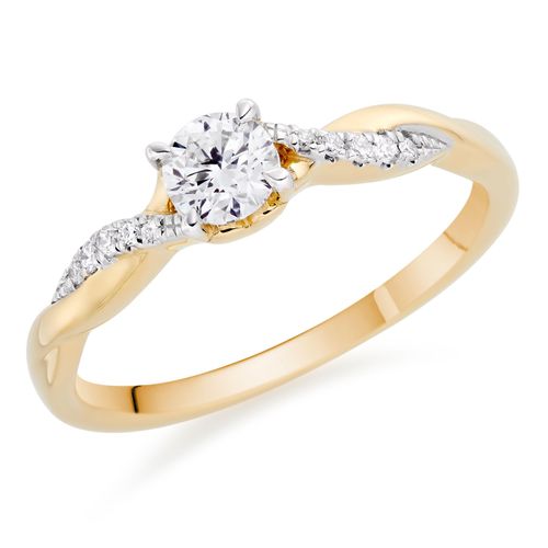 18ct Yellow Gold Diamond Solitaire Ring