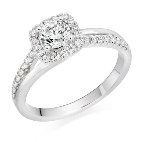 Platinum Diamond Cushion Cut...