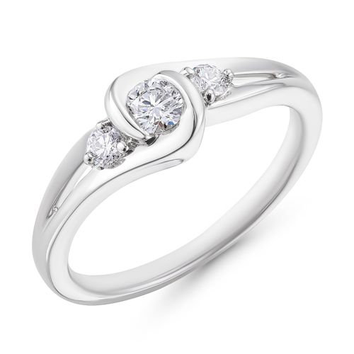 9ct White Gold Diamond Three...