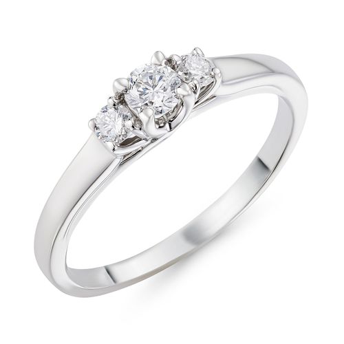 9ct White Gold Diamond Three...