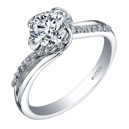 Maple Leaf Diamonds Wind's Embrace 18ct White Gold Diamond Solitaire Ring