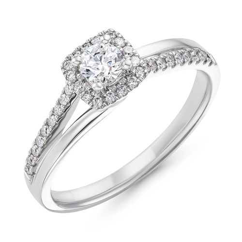 18ct White Gold Diamond Halo...