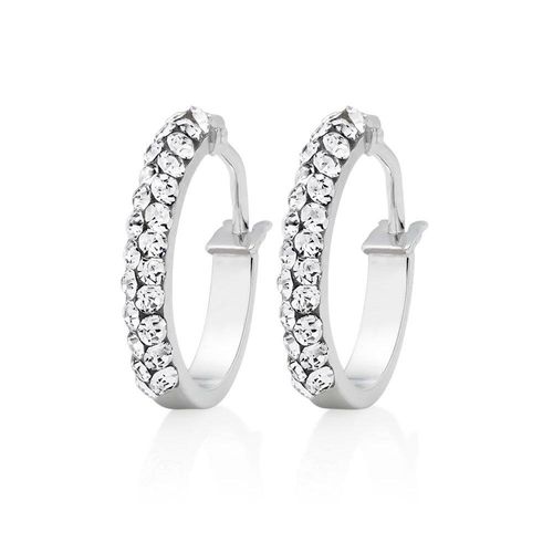 9ct White Gold Crystal Hoop...