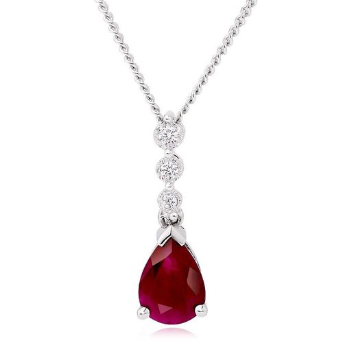 9ct White Gold Diamond Ruby...