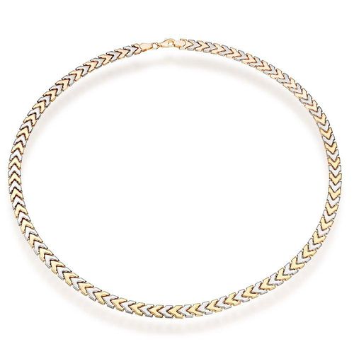 9ct Yellow Gold and White Gold Chevron Necklace