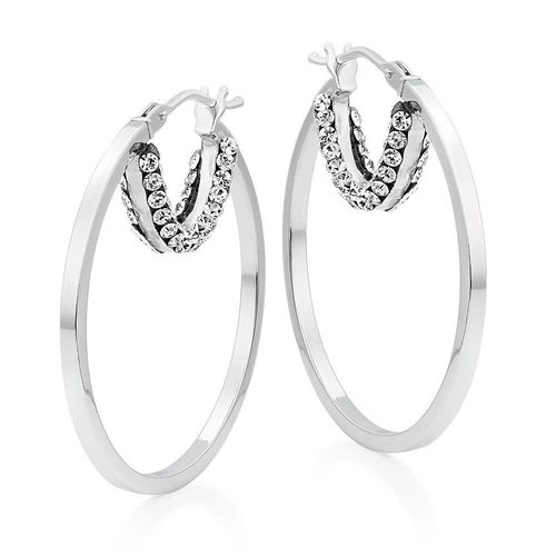 9ct White Gold Crystal Hoop...