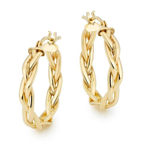 9ct Yellow Gold Plait Hoop...