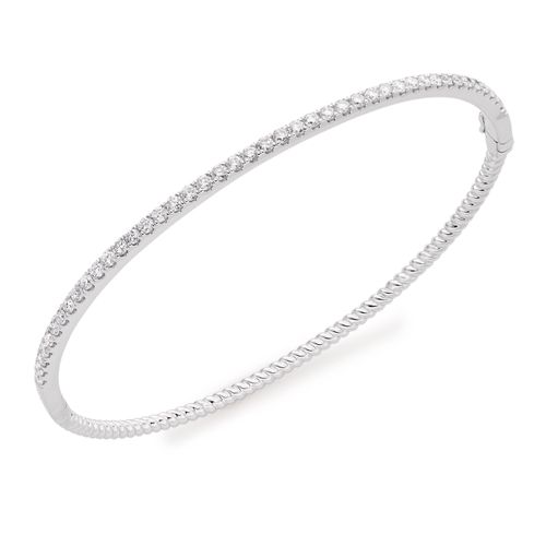 9ct White Gold Diamond Bangle