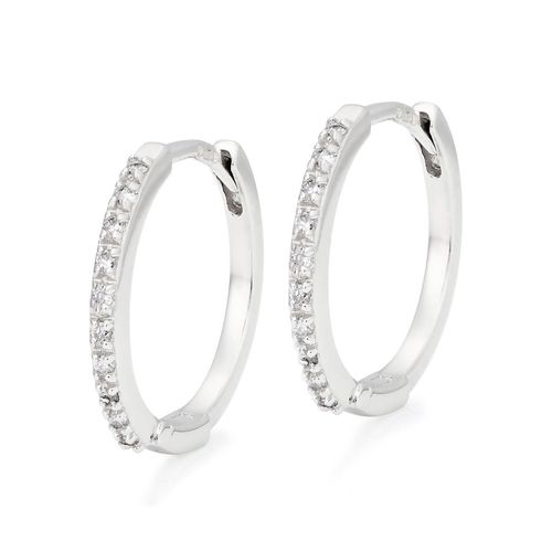 9ct White Gold Diamond Hoop...