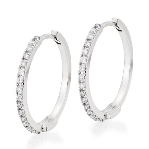 9ct White Gold Diamond Hoop...