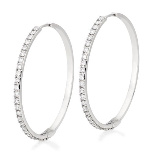 9ct White Gold Hoop Earrings