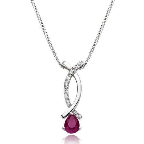 9ct White Gold Diamond Ruby...