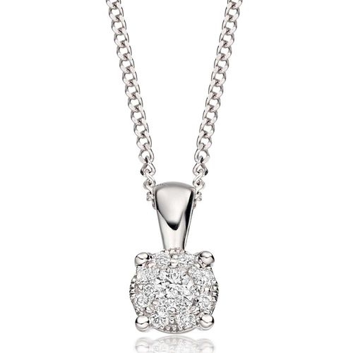 9ct White Gold Diamond Pendant