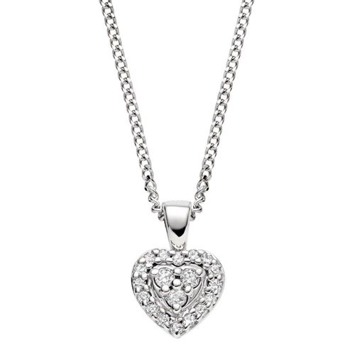 9ct White Gold Diamond Heart...