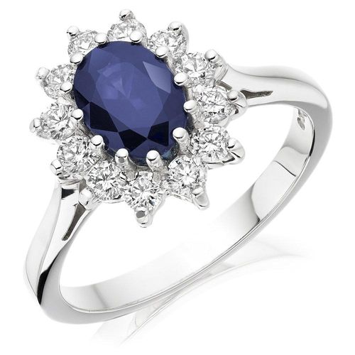 9ct White Gold Blue Cubic...