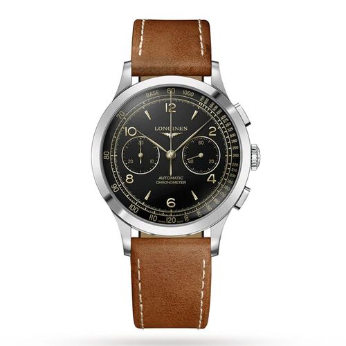 Longines Record Brown Leather...