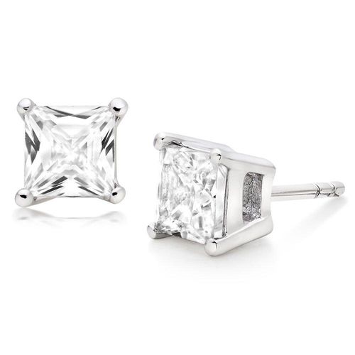 Silver Princess Cut Cubic...