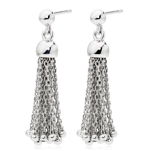 Silver Tassel Drop Earrings