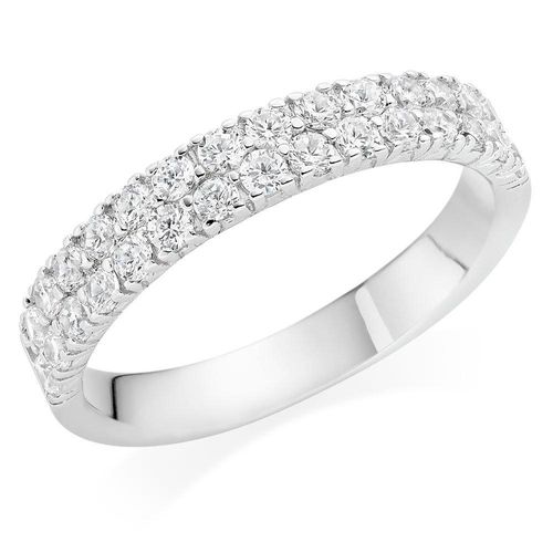 Silver Cubic Zirconia Two Row...