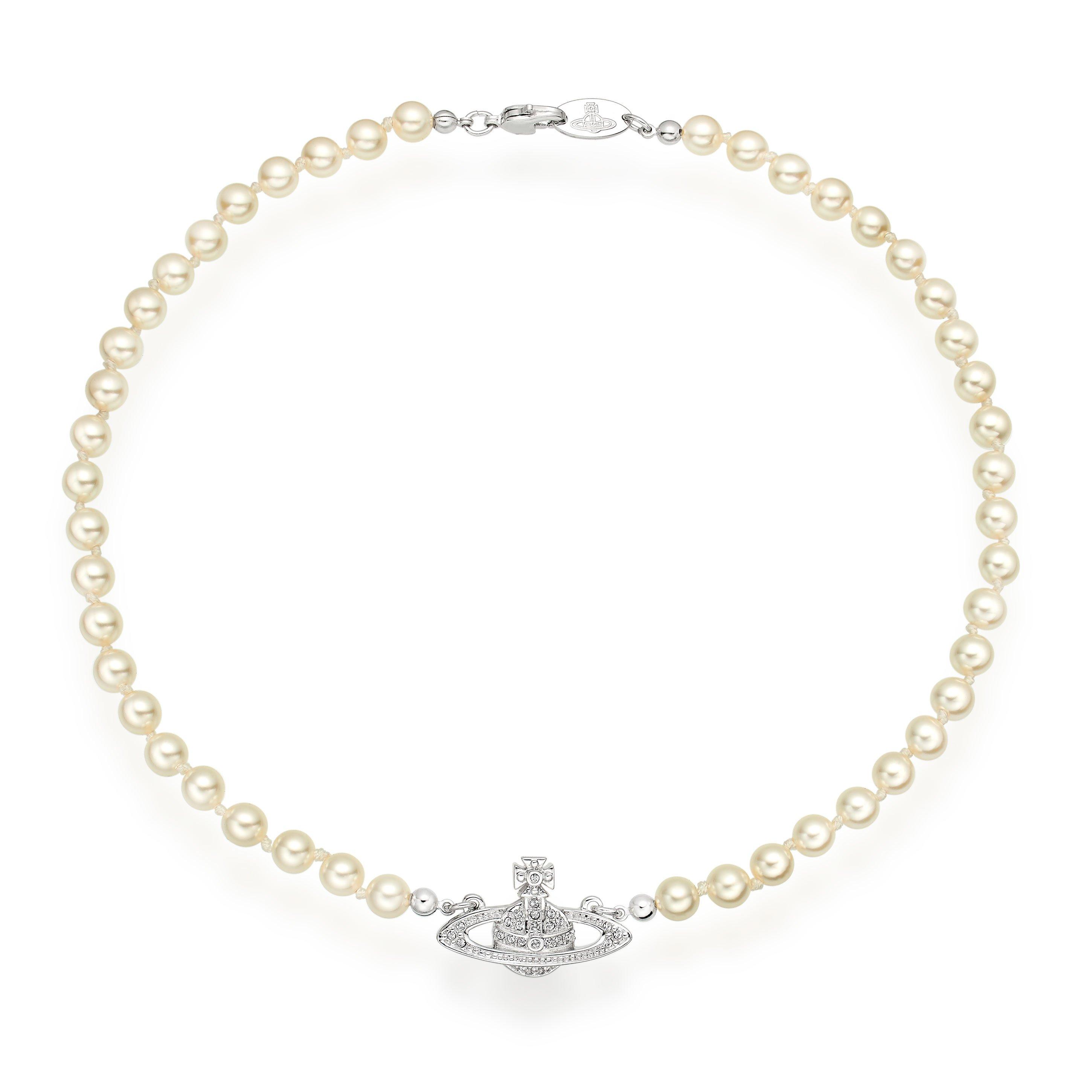Vivienne Westwood Diamante Orb Pearl Necklace | Compare | The