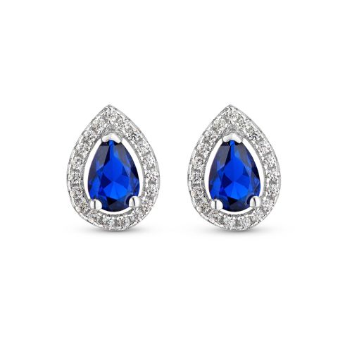 Silver Cubic Zirconia Blue...