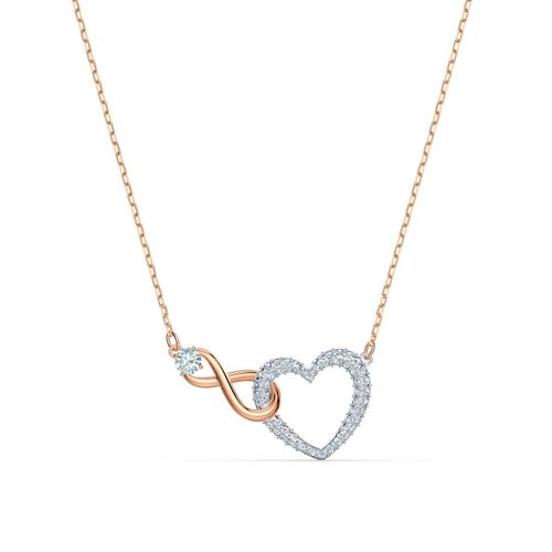 Swarovski Infinity Heart Rose Gold Tone Necklace