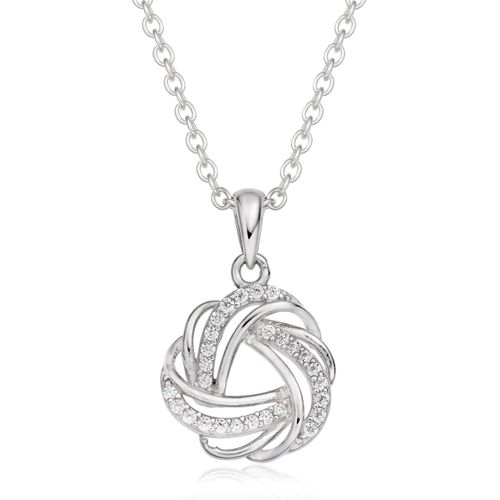 Silver Cubic Zirconia Knot...