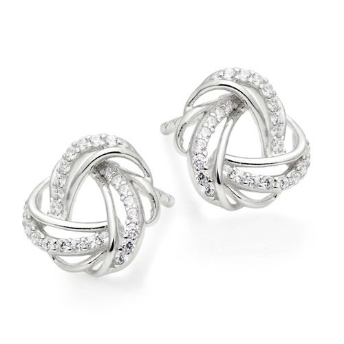 Silver Cubic Zirconia Knot...