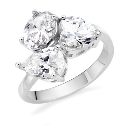 Silver Cubic Zirconia 3 Stone...