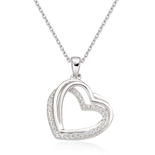 Silver Cubic Zirconia Heart...