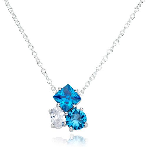 Silver Cubic Zirconia Blue...