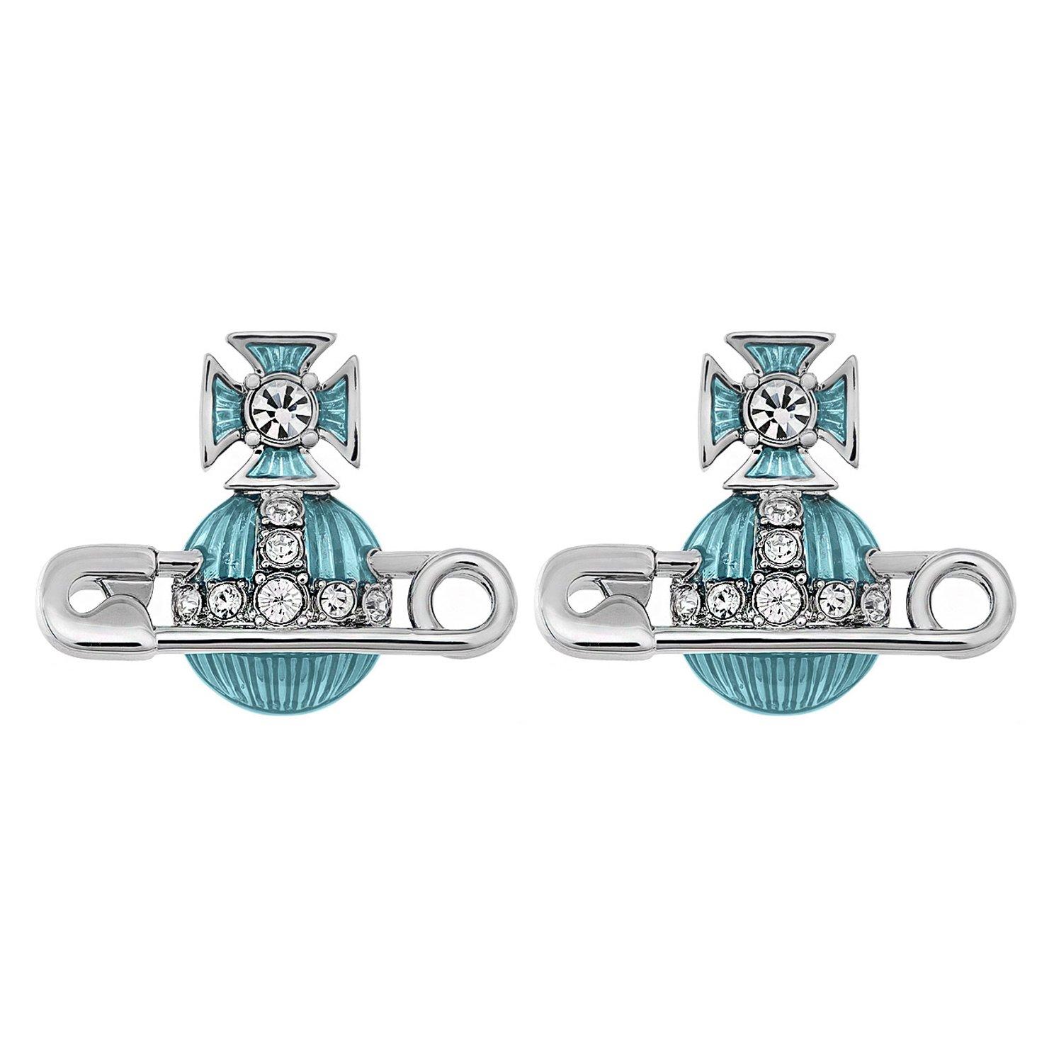 Vivienne Westwood Kitty Crystal Blue Stud Earrings 115.00 The