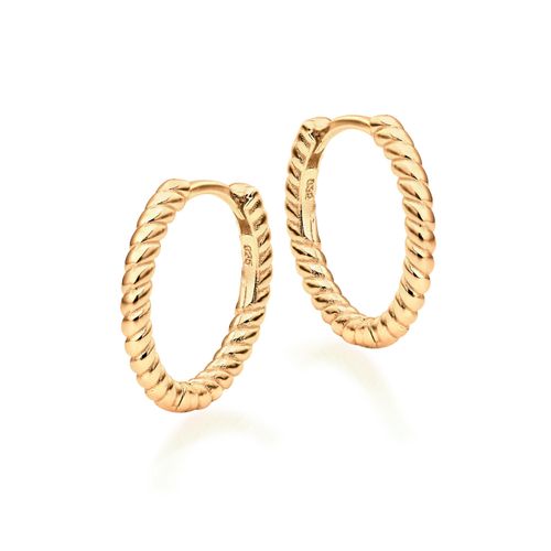 Yellow Gold Plated Twist Hoop...