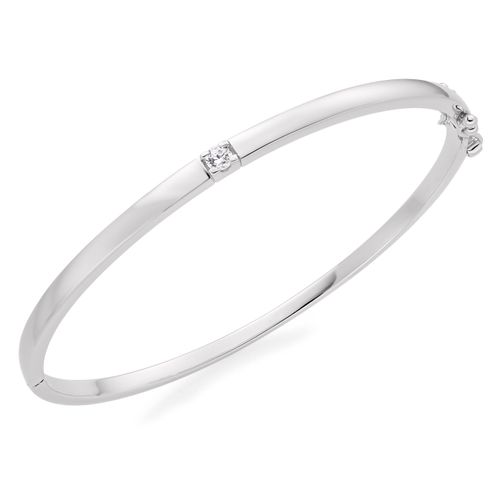 Silver Cubic Zirconia Bangle