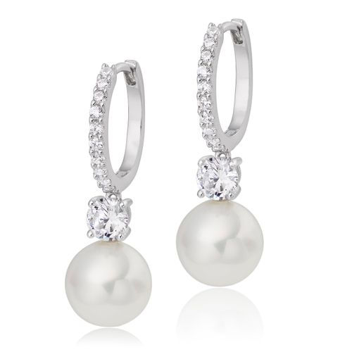 Silver Cubic Zirconia Pearl...