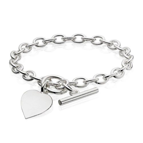 Silver Belcher Heart Bracelet