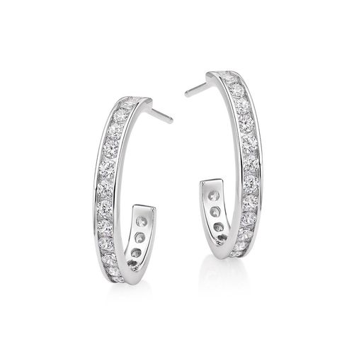 Silver Cubic Zirconia Hoop...