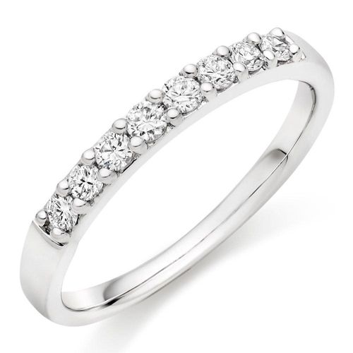 9ct White Gold Diamond Half...